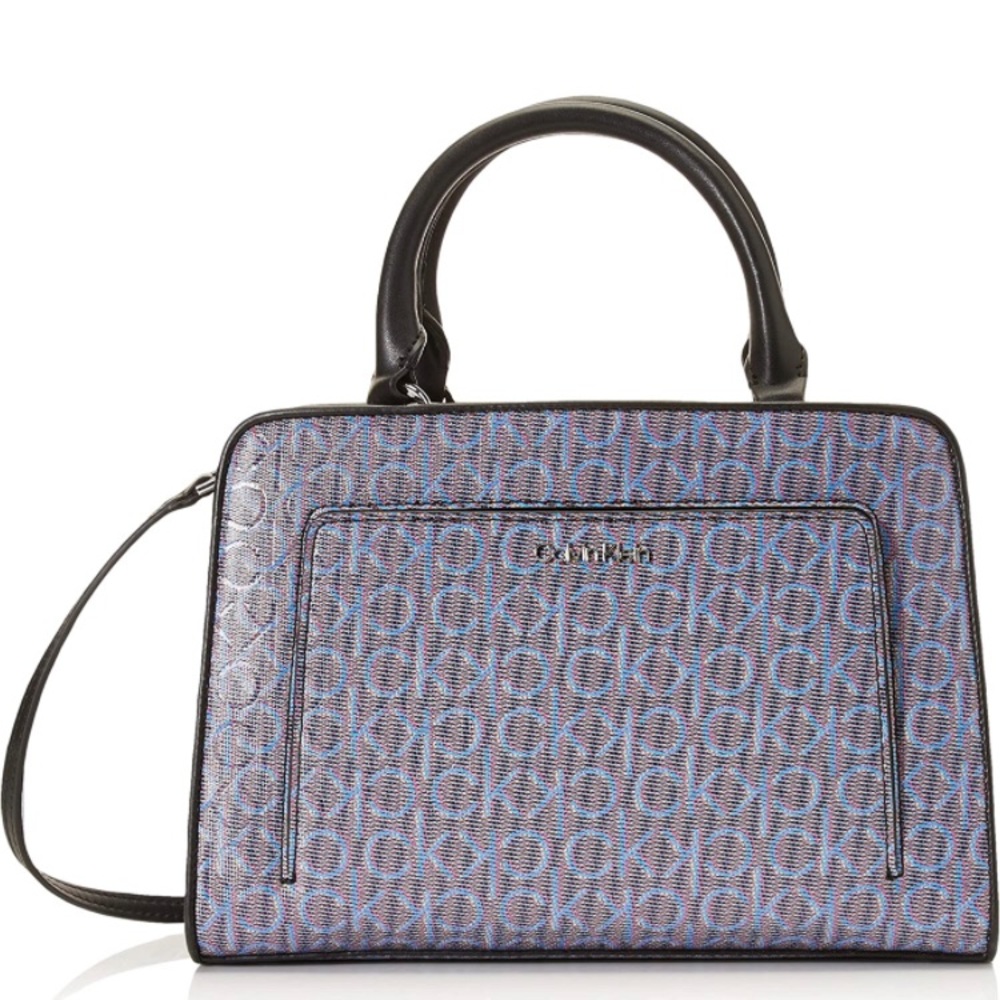 Calvin Klein Margot Textured Logo Emboss Satchel
